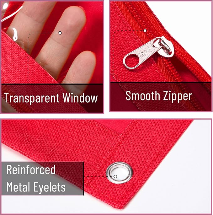 Mr. Pen- Pencil Pouch for 3 Ring Binder, 2 Pack, 10"x6.75", Smooth Zipper | Clear Window, Large Capacity Pencil Case with 3 Reinforced Grommets for School, Office, Supplies Storage | Clear Window, Large Capacity Pencil Case with 3 Reinforced Grommets f...