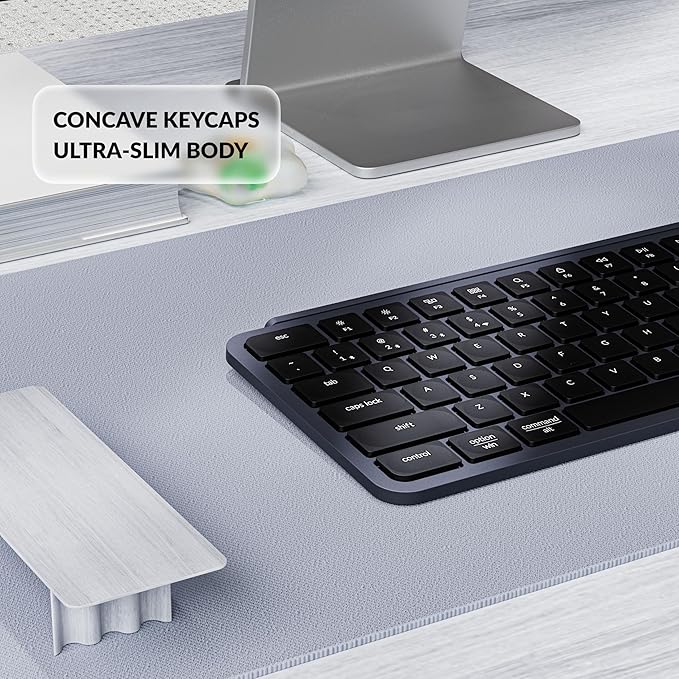 Keychron Ultra-Slim B2 Pro Bluetooth Keyboard 2.4 GHz Wireless Lightweight 96% Launcher Support with Numeric Keypad Compatible for Mac Windows Linux - Space Gray