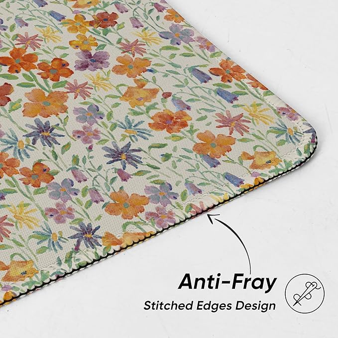 Premium Stitched Mouse Pad 10.2 x 8.3 in | Smooth, Washable Desk Mat with Non-Slip Base | Personalized Cute MousePads for Gaming,Work,Laptop, Computer, Office, Home (Spring Blooms)