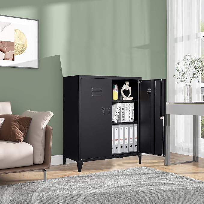 Storage Cabinet with Doors and Shelves,40" Metal Storage Cabinet with Lock Door Adjustable Shelf,Office Storage Cabinets,Garage Tool Cabinets for Home,Office,School,Kitchen