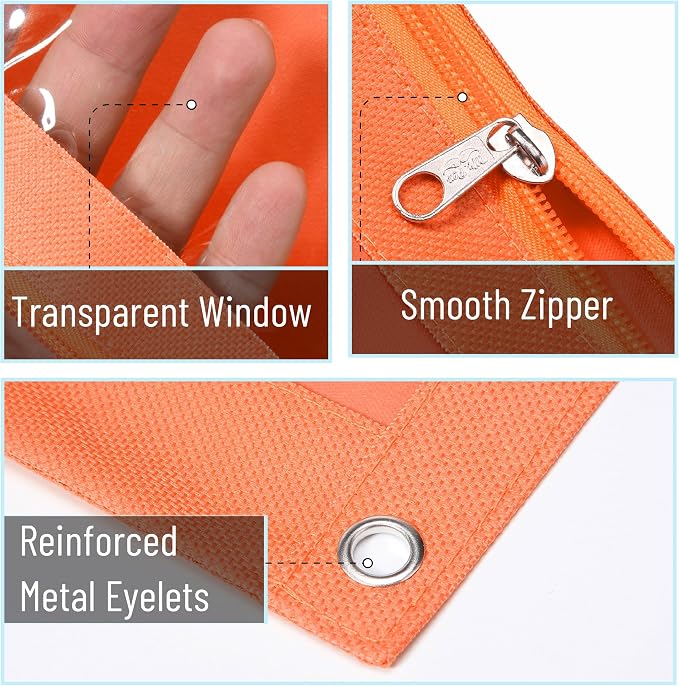 Mr. Pen- Pencil Pouch for 3 Ring Binder, 2 Pack, 10"x6.75", Smooth Zipper | Clear Window, Large Capacity Pencil Case with 3 Reinforced Grommets for School, Office, Supplies Storage | Clear Window, Large Capacity Pencil Case with 3 Reinforced Grommets f...