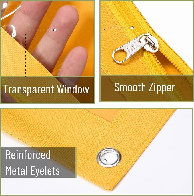 Mr. Pen- Pencil Pouch for 3 Ring Binder, 2 Pack, 10"x6.75", Smooth Zipper | Clear Window, Large Capacity Pencil Case with 3 Reinforced Grommets for School, Office, Supplies Storage | Clear Window, Large Capacity Pencil Case with 3 Reinforced Grommets f...