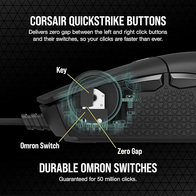 Corsair KATAR PRO XT Wired Ultra-Light FPS Gaming Mouse – 18,000 DPI – Symmetric Shape – Quickstrike Buttons – iCUE Compatible – PC, Mac, PS5, PS4, Xbox – Black