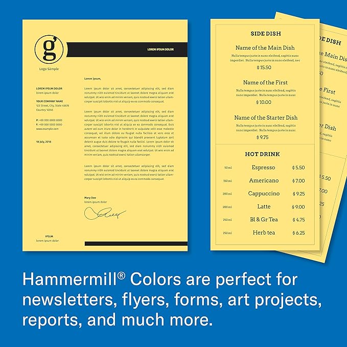 Hammermill Colored Paper, 20 lb Buff Printer Paper, 8.5 x 11 - Made in the USA, Pastel Paper, 103325R - 1 Ream (500 Sheets)