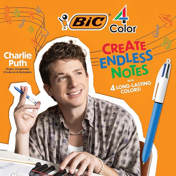 BIC 4 Color Shine Retractable Ballpoint Pen, 1.0 mm Medium Point, Long-Lasting Ink, 3-Count in Assorted Ink