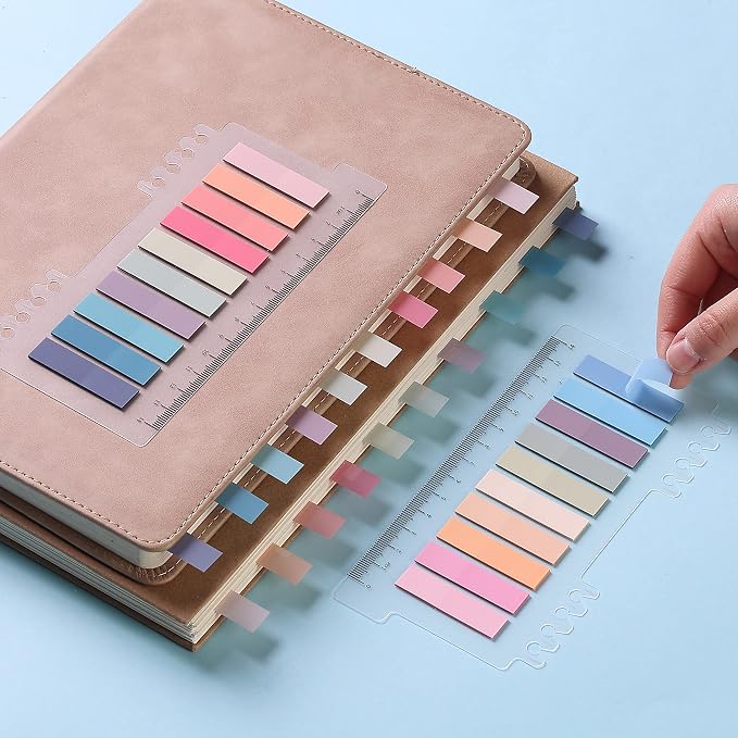 Mr. Pen- Colorful Sticky Tabs, 8 Sets, 1600 pcs, Morandi and Vintage | Translucent Page Markers, Water-Resistant Book Tabs for Annotating, Bible Study, Planning, Indexing & Document Organization