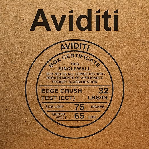Aviditi 121248 Tall Corrugated Cardboard Box 12" L x 12" W x 48" H, Kraft, For Shipping, Packing and Moving (Pack of 15)