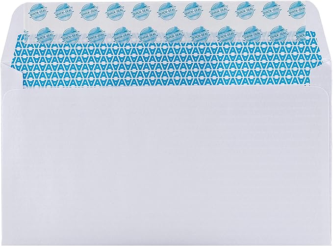 Aimoh 300#6 3/4 Security Tinted Self-Seal Envelopes - No Window, EnveGuard, Size 3-5/8 X 6-1/2 Inches - White - 24 LB - 300 Count (34300)