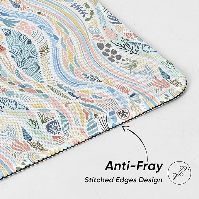 Premium Stitched Mouse Pad 10.2 x 8.3 in | Smooth, Washable Desk Mat with Non-Slip Base | Personalized Cute MousePads for Gaming,Work,Laptop, Computer, Office, Home (Sea wave)