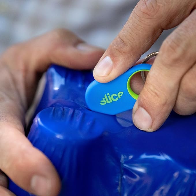 Slice Slicer Box Cutter | Ceramic Keychain Knife and Lightweight Micro Cutter | Lasts 11x Longer than Metal | Blue