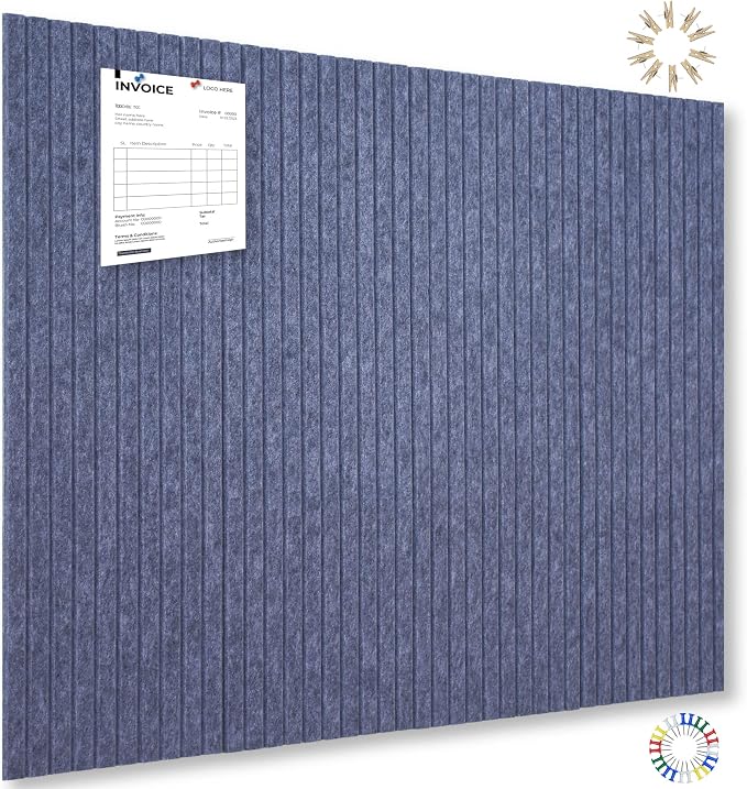 YOUDEFUL 47" x 35" Large Felt Bulletin Board, Dark Grey | 12 Pcs Self-Adhesive Cork Board Alternative, Pin Boards for Wall Decor, Home, Office, Classroom,Dorm