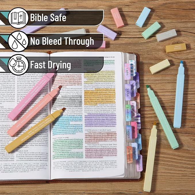 Mr. Pen- Bible Highlighters with Color-Coding System, 8 Pack | Soft Chisel Tip, Aesthetic Highlighters Assorted Colors
