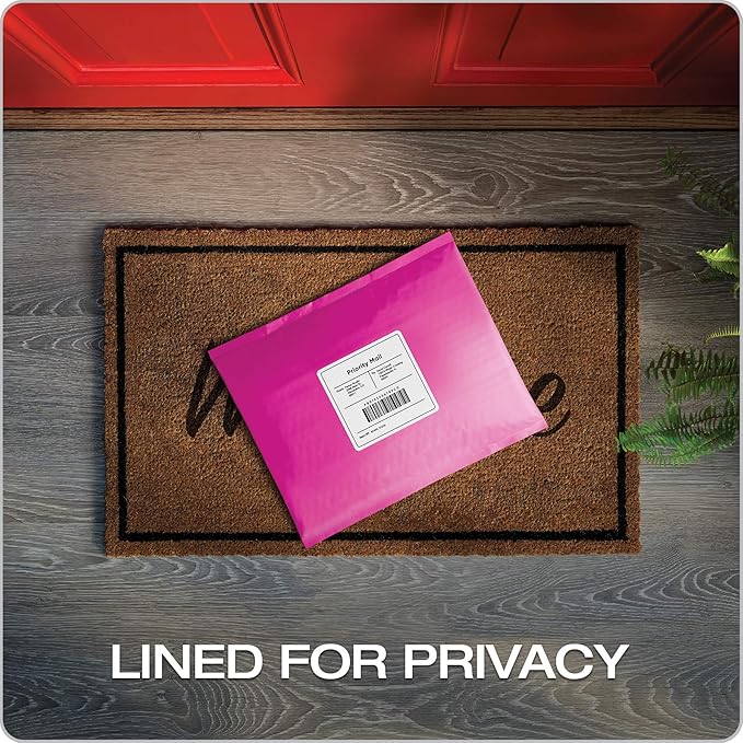 Quality Park Bubble Mailers, 8.25 x 11 Shipping Envelopes, Water Resistant Pink Poly Padded Envelopes, Redi-Strip Peel Off Closure, 25/Box (QUA85762)
