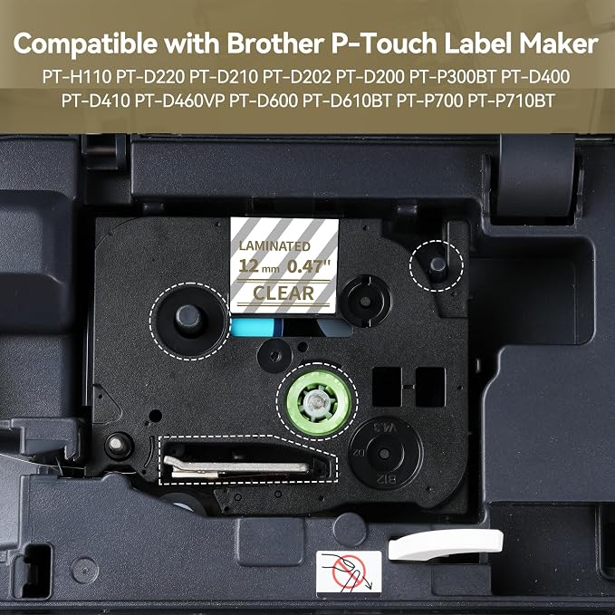 Replacement for Brother P Touch Label Tape 12mm Gold on Clear/White/Black | Colored TZe TZ Label Maker Tape Refills TZe-134 TZe-234 TZe-334 for Brother PT-D210 PT-D220 PT-H110 PT-D400 PT-D600, 3-Pack