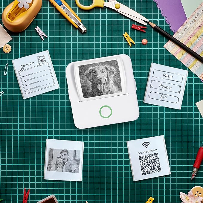 Core Innovations Wireless Mini Portable Inkless Thermal Printer & LabelMaker + Paper White