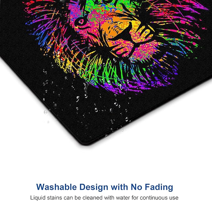 Mouse pad Small Computer Mouse pad with Personalized Watercolor Lion Design Office Non-Slip Rubber Mousepad