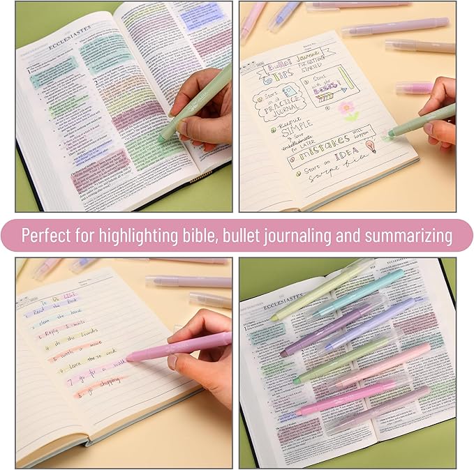 Mr. Pen- Gel Highlighter, 12 Pack, Morandi Colors, Bible Highlighters No Bleed, No Bleed Highlighters