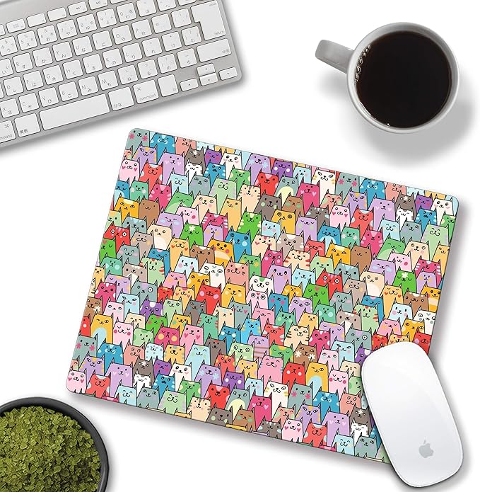 Cute Anime cat Mouse pad Small Computer Mouse mat with Personalized Design Office Non-Slip Rubber Mousepad