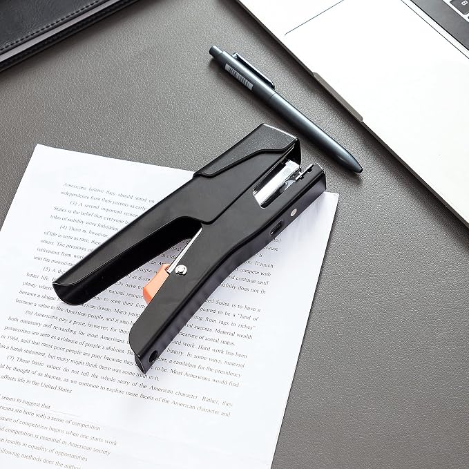 Amazon Basics Effortless Handheld Plier Stapler, 25 Sheet Capacity, Heavy Duty, Easy to Use, Black