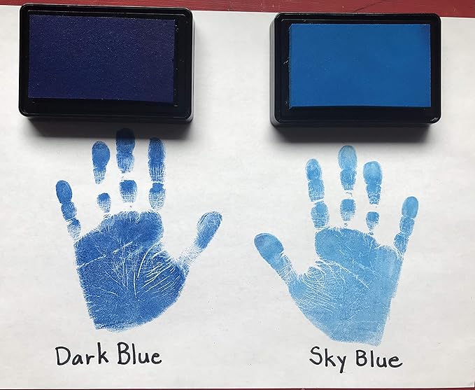 ReignDrop Ink Pad For Baby Footprint & Handprint - Creates Impressive Long Lasting Keepsake Stamp for Infant & Kids. Smudge Proof, Easy to Wipe Off Skin, Safe & Gentle Acid Free(Sky Blue)