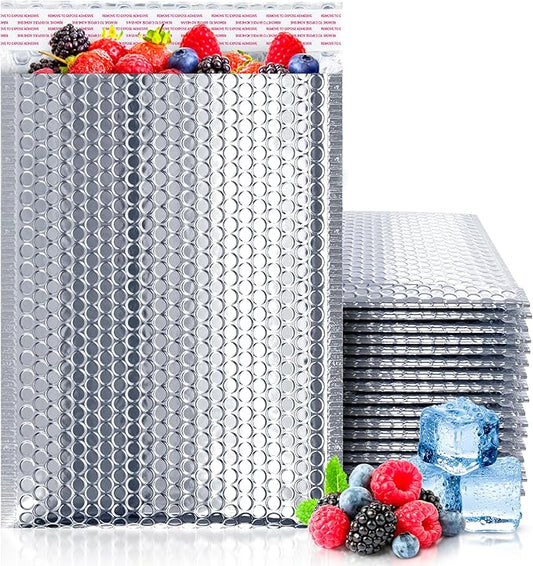 ABC PACK & SUPPLY Thermal Bubble Mailer, 6.5 x 10.5 Inch Metallic Foil Insulated Envelopes, 10 Pack Self Seal Waterproof Shipping Mailers