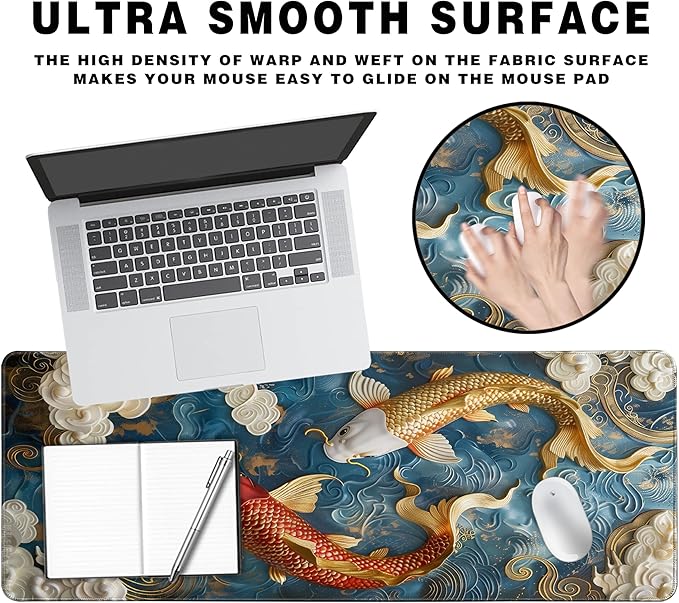 Long Gaming Mouse Pad Extended Anime Large Desk Pad with Non-Slip Base Full Keyboard Mat with Stitched Edges for Gaming and Office 31.5 x 11.8 inches (stereokoi)
