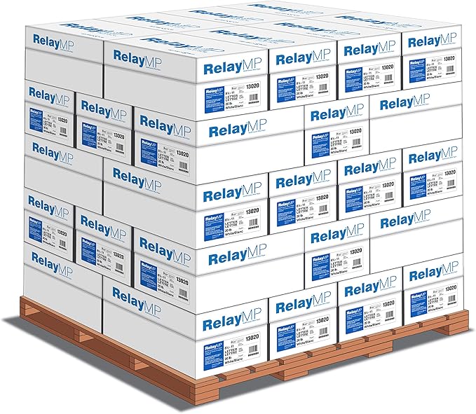 Relay MP, Multipurpose Copy Paper, 20lb, 8.5 x 11, 92 Bright - 1 Pallet / 40 Cases (013020P)