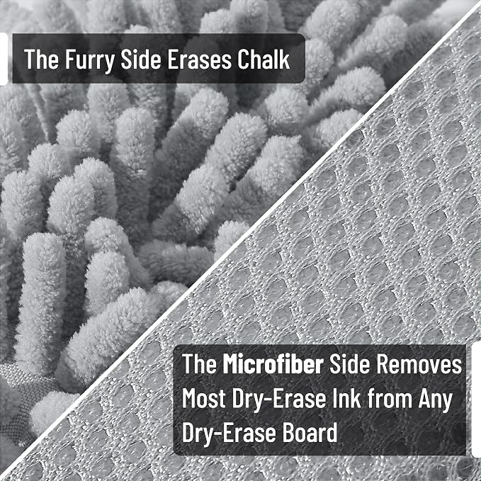 Mr. Pen- Magnetic Microfiber Shag Whiteboard Erasers, 4" x 6", 4 Pack | Dual Surface, Washable Large Dry Erase Board Cleaner for Chalk, Marker, Classroom, Office, Home