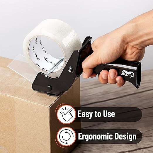 Mr. Pen Tape Dispenser Gun, 2 Inch, Includes 1 Clear Packaging Tape, for Packing Boxes, Shipping & Moving