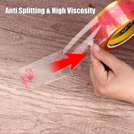 LLPT Packing Tape with Thank You Print 1.88” x 65 Yards Each 8 Pack Heavy Duty High Viscosity Safety Sealing on All Box Types for Decorating Shipping Mailing Boxes (TY4860CC08)