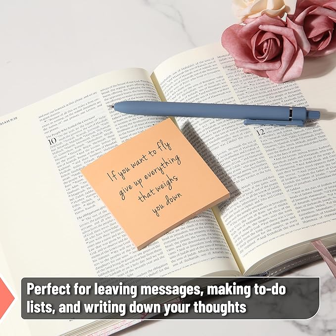 Mr. Pen- Sticky Notes, 3”x3”, 12 Pads, 600 Sheets, Colorful Sticky Notes 3x3, Sunlit Sands, Stocky Notes for Bible Journaling