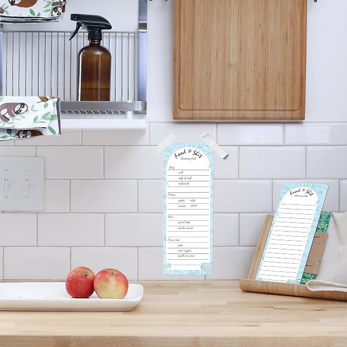 Hebayy 100 Sheets Grocery List, Magnet Notepad Food&Shit Funny Shopping List Magnetic Tear Off Memo Note To Do List Planner for Refrigerator (3" x 8")