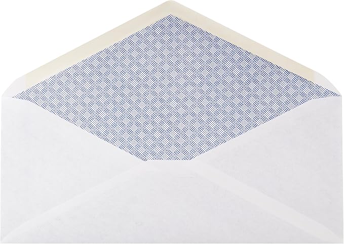 Amazon Basics #10 Security Tinted Business Envelopes for Documents and Invoices,Quality Seal,4-1/8" x 9-1/2",White,500 Count (Pack of 5)