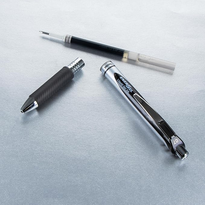 Pentel EnerGel RTX Liquid Gel Ink Pens, (0.7mm), Medium Line, Black Ink, Pack of 3 (BL77BP3A)