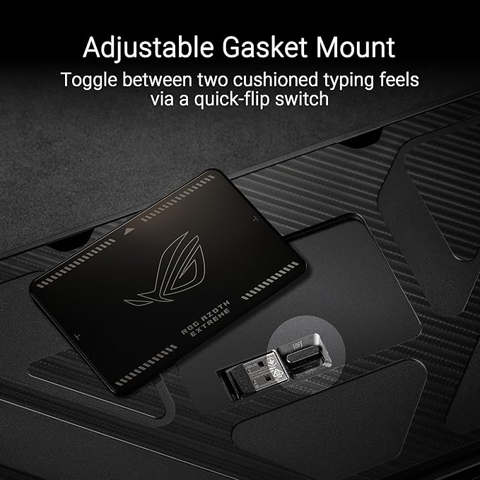 ASUS ROG Azoth Extreme Wireless Mechanical Gaming Keyboard – 75% TKL, ROG NX Snow Linear Switches, PBT Keycaps, Aluminum Chassis, Carbon Fiber, Gasket Mount, Color OLED Screen, PC/Mac Support - Black