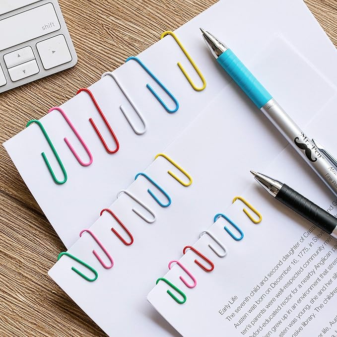 Mr. Pen- Paper Clips, 450 Pack, Assorted Colors, Paper Clips Assorted Sizes