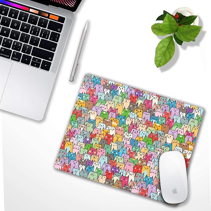 Cute Anime cat Mouse pad Small Computer Mouse mat with Personalized Design Office Non-Slip Rubber Mousepad