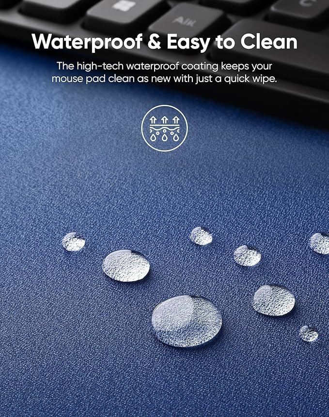 Waterproof Large Gaming Mouse Pad with Durable Stitched Edges, Non-Slip Rubber Base, Grainy Jacquard Mouse Mat Desk Pad for Home Office Gaming, 27.6"x11.8"x0.12", Matte Gray