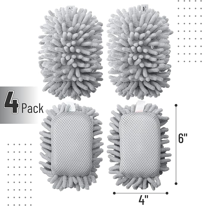 Mr. Pen- Magnetic Microfiber Shag Whiteboard Erasers, 4" x 6", 4 Pack | Dual Surface, Washable Large Dry Erase Board Cleaner for Chalk, Marker, Classroom, Office, Home
