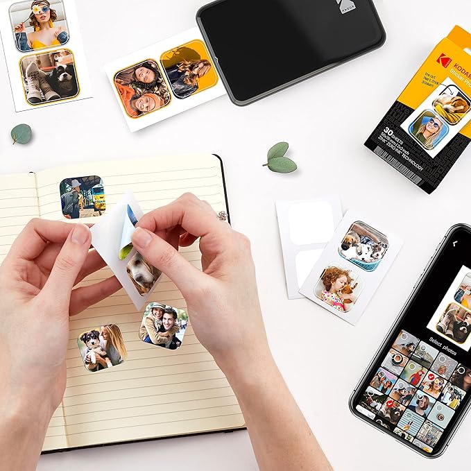 KODAK 2x3 Premium Sticky-Backed ZINK Photo Paper (30 Sheets) - Compatible With Kodak Step, Step Slim, Printomatic, Printomatic+, Smile+, Step Touch