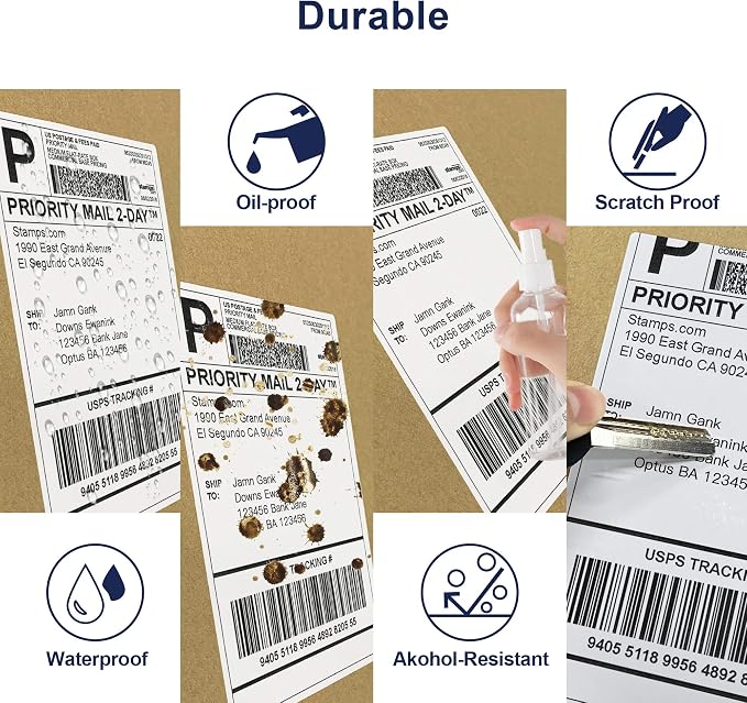 POLONO 4x6 Thermal Labels Fanfold, 1000 Shipping Labels for Label Printer | Commercial Grade, No BPA or BPS, Print Clear and Sharp, Direct Thermal Shipping Labels Compatible with Thermal Printer