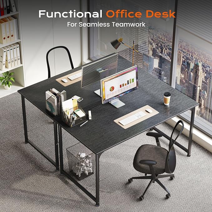 40 X 24 Inch Computer Desk with Deeper Desktop, Gaming Office Writing Work Desk for Home Office, Study, Bedroom, Work from Home Desk, Metal Frame, Black