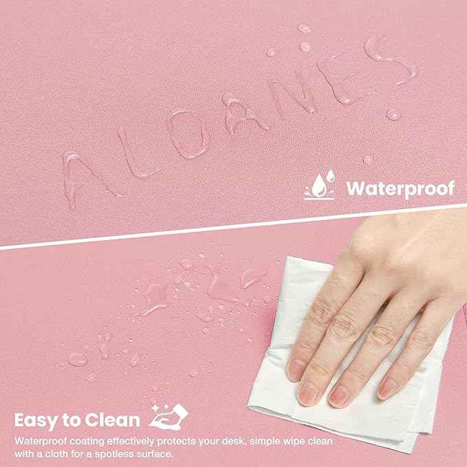 ALOANES Waterproof Mouse Pad with Durable Stitched Edge, XL Gaming Keyboard Pad, Non-Slip Rubber Base Mouse Mat, Extended Desk pad for Gamer, Office & Home, Dark Rose Mousepad 31.5"x 11.8"x 0.12"