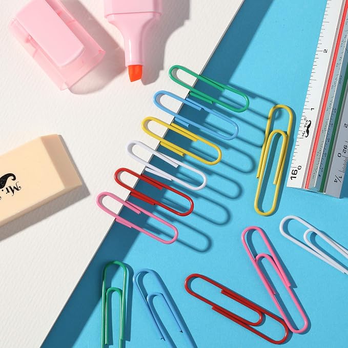 Mr. Pen- Paper Clips, 2 Inch, 240 Pack, Large Colored Paper Clips | Colored Paper Clip, Clip, Paperclips, Paper Clip, Office Supplies, Clips for Paperwork, Paper Clips for Office