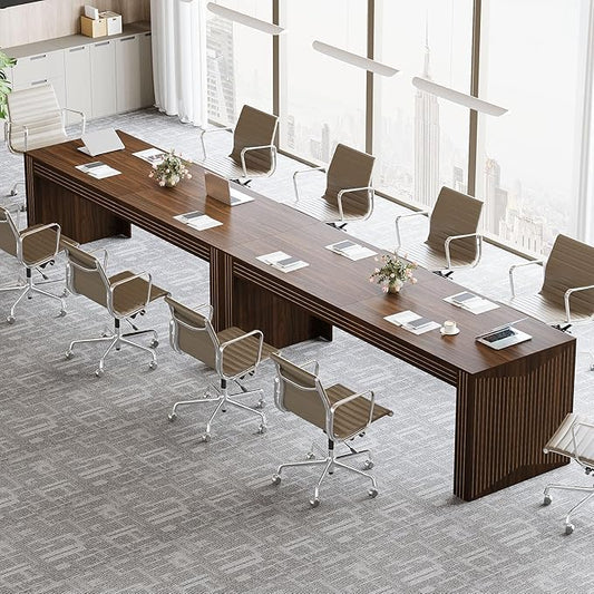 Tribesigns 79-Inch Extra Long Desk Set of 2, Two Person Double Desk for Home Office, Wooden Long Computer Desk Writing Table for Office, Dark Brown