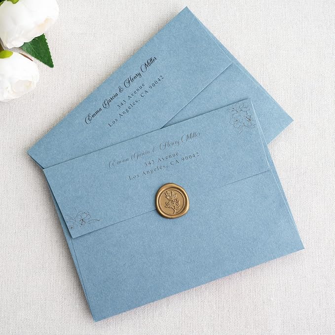 PONATIA 5x7 Envelopes, Dusty Blue Self Seal A7 Envelopes | Envelopes for Weddings Invitation Cards, Photos, Postcards, Greeting Cards Mailing, Baby Shower, Christmas Cards