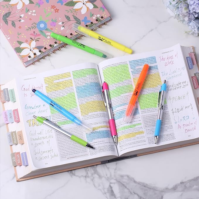 Mr. Pen- Bible Highlighters and Pens No Bleed, 8 Pack, Colorful Bible Pens and Highlighters No Bleed