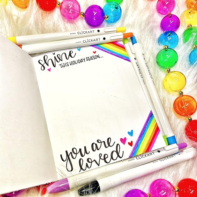 Zebra Pen Creative Set, Zensations, CLiCKART & SARASA Clip, Assorted, 24-Pk | Includes 8 Colored Pencils, 8 CLiCKART Markers and 8 SARASA Clip Retractable Gel Pens, Ideal for Bullet Journaling (76124)