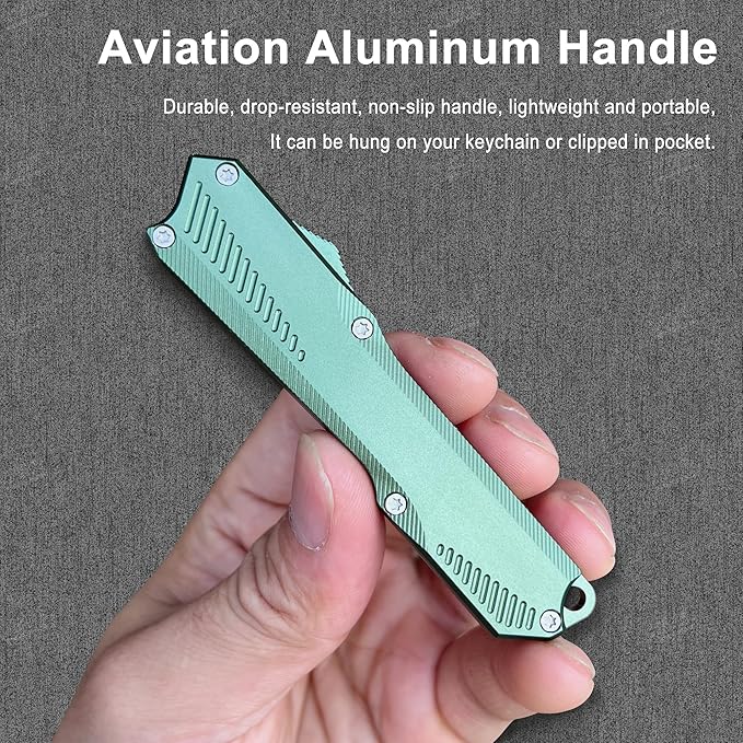 Self Retracting Utility Knife, Out The Front Knife Automatic, EDC Folding Scalpel Pocket Knife, 5PCS #60 Double Action Auto Retractable Cutting Blade, Retractable Razor Blades Boxcutter