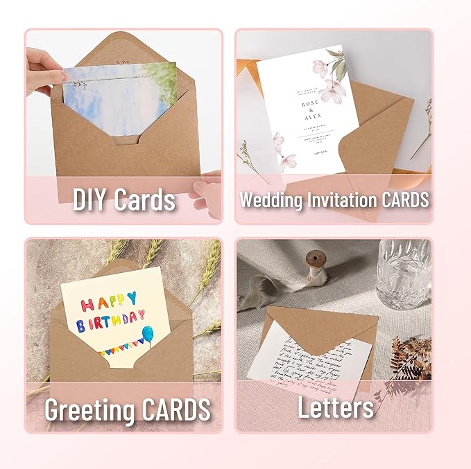 Mr. Pen- Kraft Envelopes, 39 Pack, 5 x 7 Inch, A7 Envelopes, Brown Envelopes, Card Envelopes, Kraft Paper Envelopes, Invitation Envelopes, Postcard Envelopes